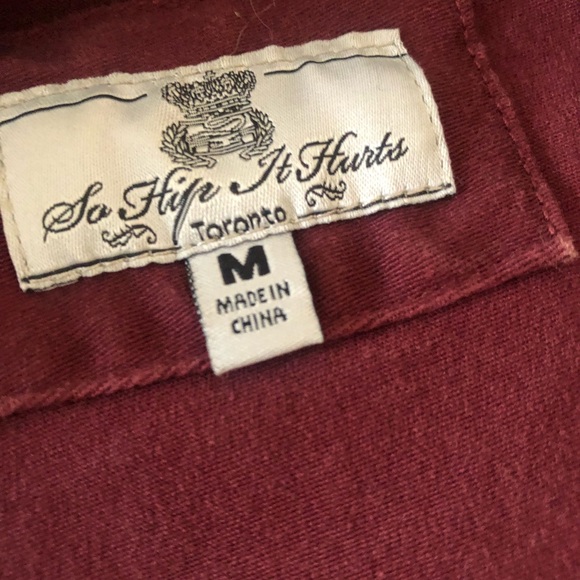 Maroon/navy shirt/shacket, 70 cotton, good stretch, M - Picture 3 of 4